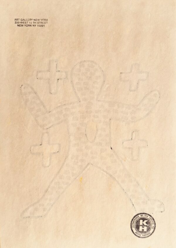 Keith HARING (1958-1990), Attribué à.  Personnage sur fond jaune, 1988. – Image 2