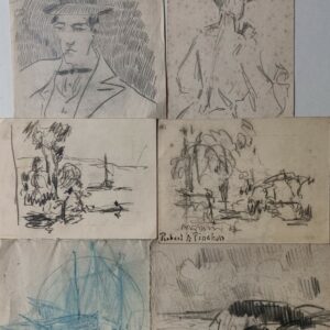 Robert-Antoine PINCHON (1886-1943)  Ensemble de 6 dessins au crayon sur papier