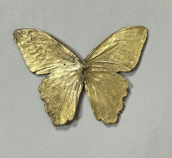 Claude LALANNE (1924-2019), d’Après  Grand papillon. Circa 1980.   Sculpture en bronze doré. Non signé.