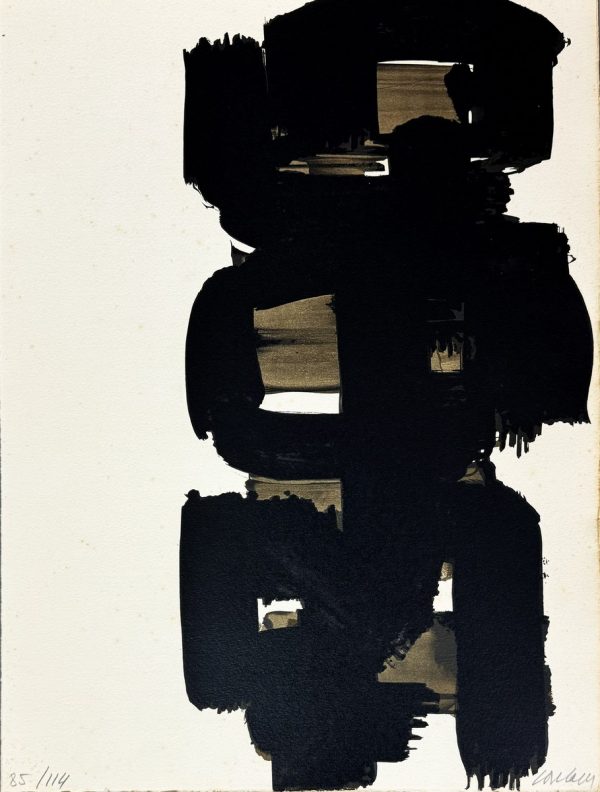 Pierre SOULAGES (1919-2022).    Lithographie n° 18.  1968.