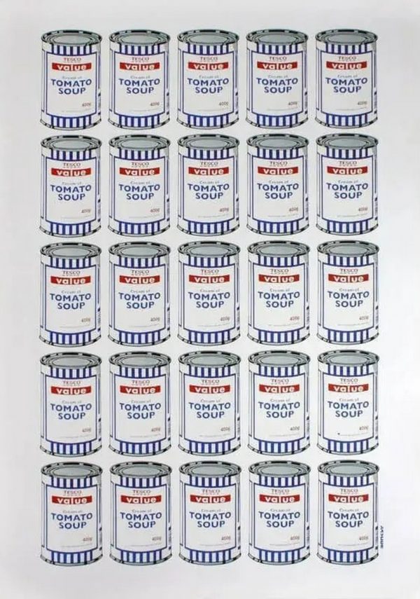 BANKSY (Né en 1974), d’Après   Tesco Value Cream of Tomato Soup Cans Hommage à Andy Warhol, vers 2006