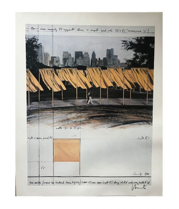 CHRISTO (Né en 1935)  The Gates Project for Central Park - Christo Projets Non Réalisés 1961 – 1989.