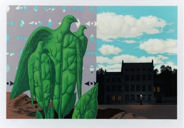 René MAGRITTE (1898-1967), D’Après.   Les Grands Oiseaux sont ceux de l’Ile au Trésor,1968.