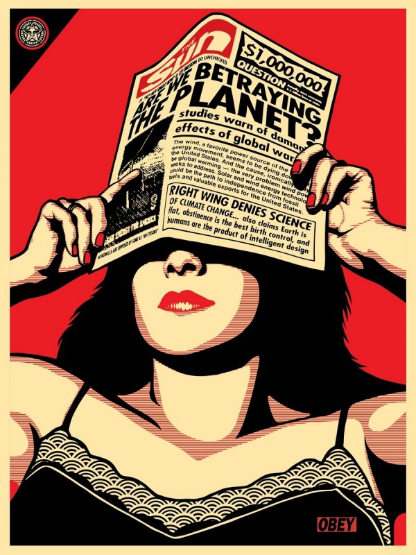 OBEY, Shepard FAIREY (Né en 1970), D’Après.  Are We Betraying the Planet ?, 2009.