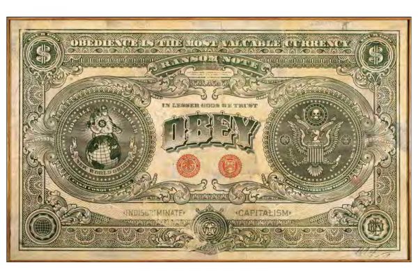 OBEY, Shepard FAIREY (Né en 1970), D’Après.  Obedience Is the Most Valuable Currency, 2003.