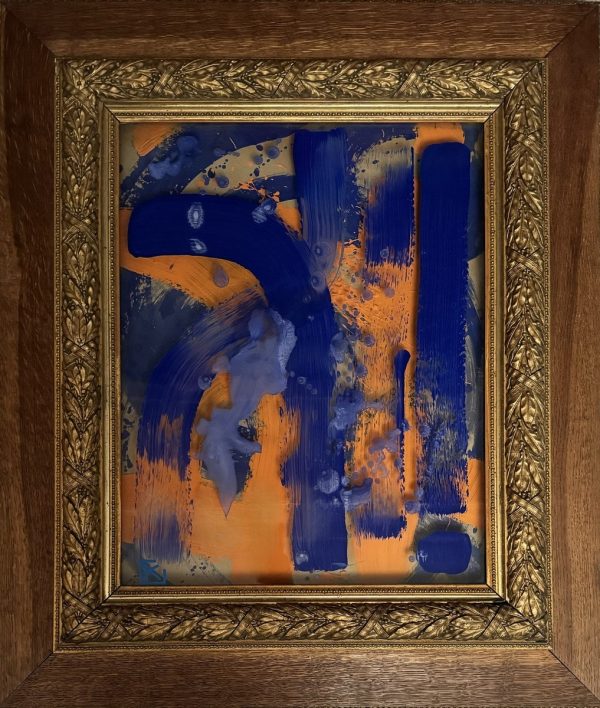 KLINGENBERG, Alias Alain de schütter (XX-XXI)  Composition abstraite orange et bleue,2022. – Image 2