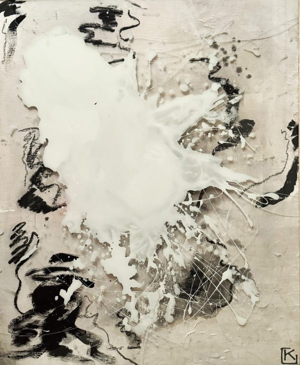 KLINGENBERG, Alias Alain de schütter (XX-XXI)  Composition abstraite blanche,2022.