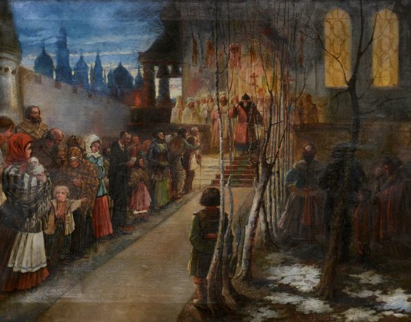 Sergej Michaijlovic KOLESNIKOV (1889-1952) , Attribué à  La procession.