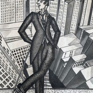 Pavel Andreevich MANSUROV (1896-1983), Attribué à.  Gentleman dans la ville.