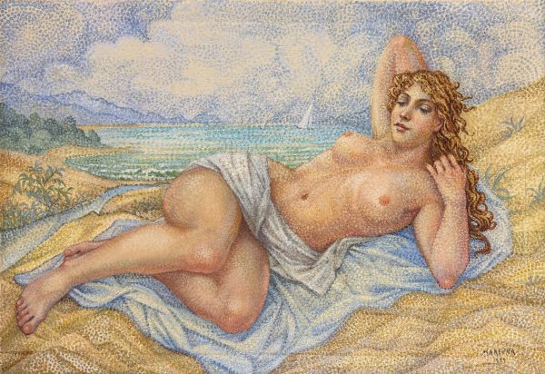 Marie VOROBIEFF MAREVNA (Tcheboksary 1892-Londres 1984)   Jeune femme nue allongée, 1939.