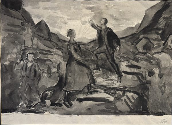 Oskar KOKOSCHKA (1886-1980)  Scènes de la vie paysanne, double face, 1928.