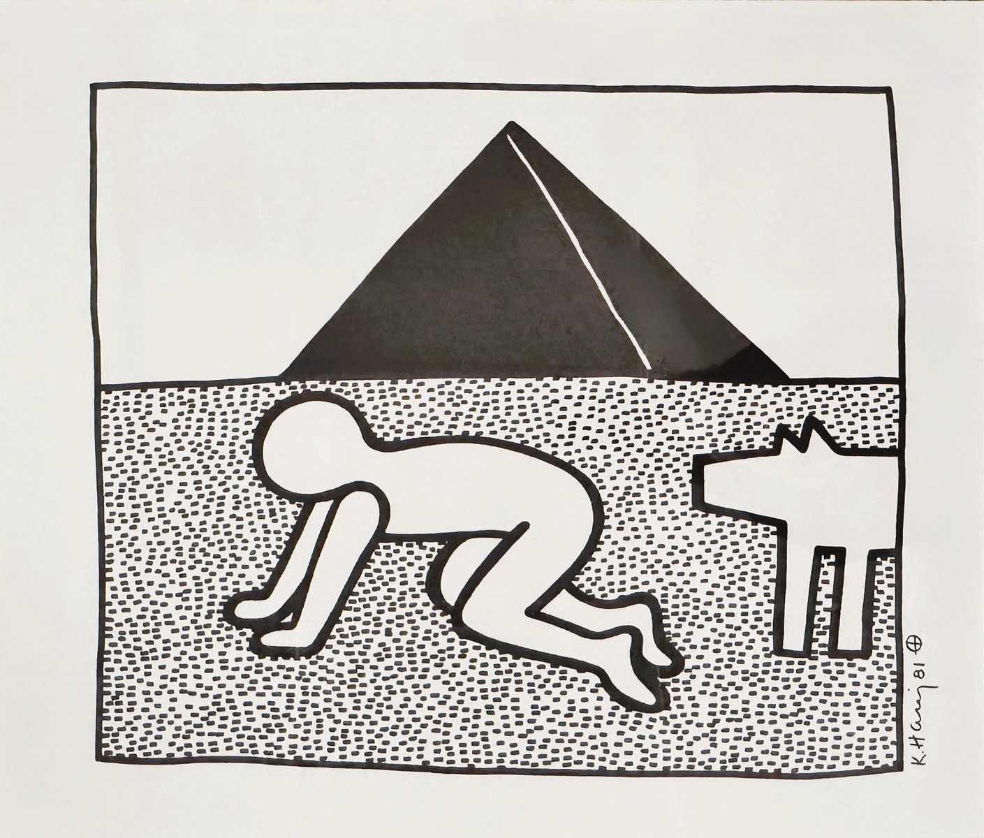 Keith HARING (1958-1990), Attribué à. Sans titre, 1981.