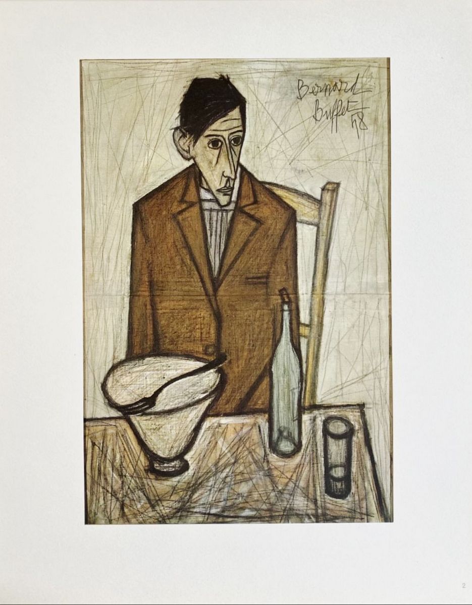 Bernard BUFFET (1928-1999) , D'Après (after) - Le buveur assis, 1966
