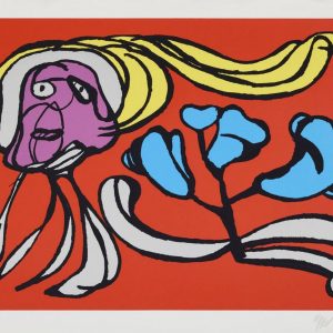 Karel APPEL (1921-2006) - Floating Flower Passion (Red), 1978.