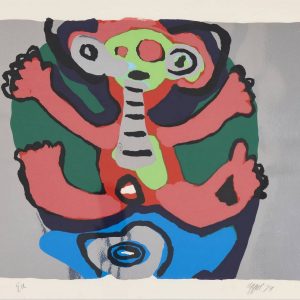 Karel APPEL (1921-2006) - Boy Jumping on a Blue Hat, 1974.