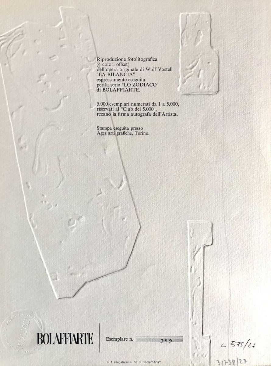 Wolf VOSTELL (1932-1998) - La Bilancia, 1975 – Image 2