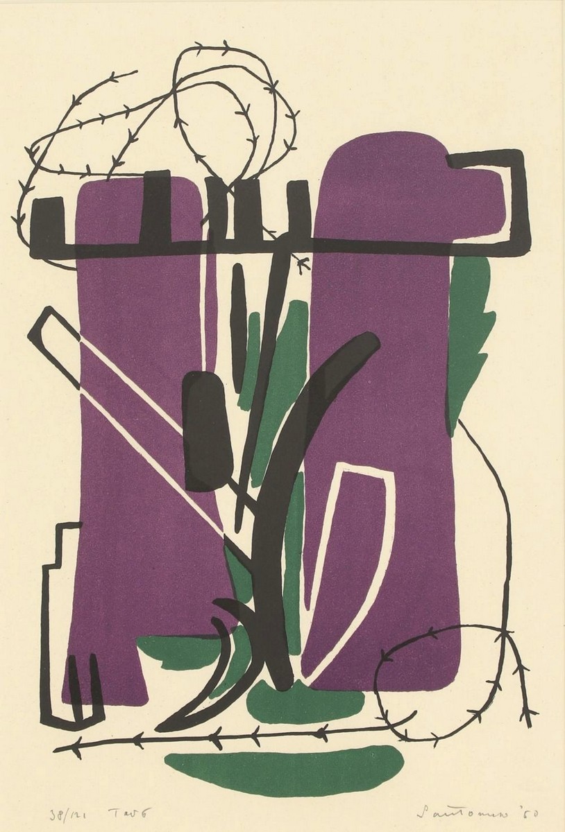 Giuseppe SANTOMASO (1907-1990) - Campo sbarrato (Barred field), 1950.