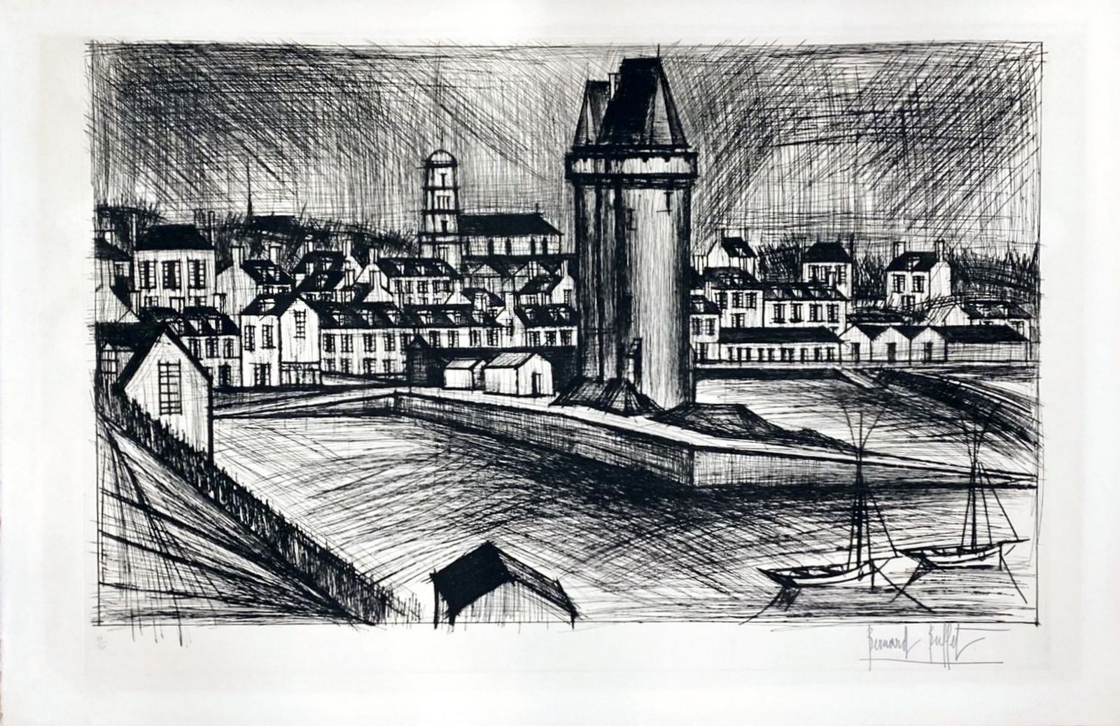 Bernard BUFFET (1928-1999) - La Tour Solidor (The Soldier Tower), 1971.