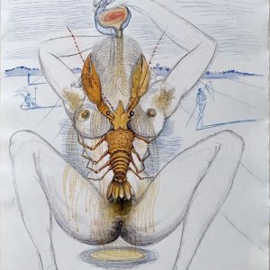 Salvador DALI (1904-1989) - Femme surréaliste au homard (Dali illustre Casanova), 1967.