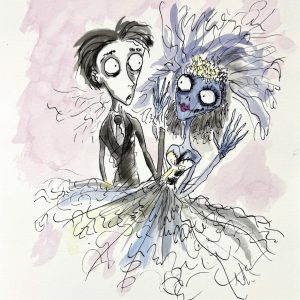 Tim BURTON (Né en 1958)   The young brides, Victor Van Dort and Emily.