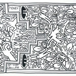 Keith HARING (1958-1990), Attribué à.  ‘Money’, 1989.