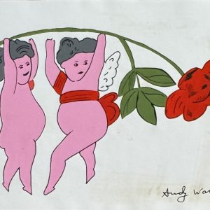 Andy WARHOL (1928-1987), Attribué à. « Deux putti à la rose». Circa 1983.