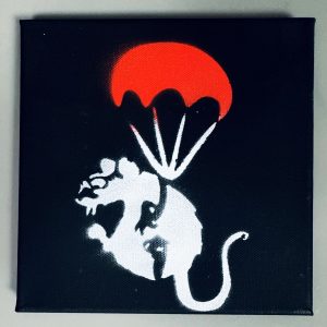 BANKSY (Né en 1974) d’après. « Rat with parachute». 2015.