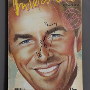 Andy WARHOL (1928-1987) Attr.  Magazine INTERVIEW September 1986. Magazine créé par Andy WARHOL en 1969. Couverture : Don JOHNSON . Porte une signature au feutre en couverture Attribué à Andy Warhol.