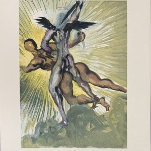 Salvador DALI (1904-1989) « Les Anges Gardiens De La Vallée ». La Divine Comédie. Le Purgatoire - Chant 8. 1963.