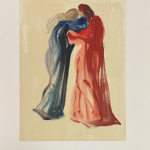 Salvador DALI (1904-1989) « Rencontre de Dante et de Béatrice ». La Divine Comédie. Le Purgatoire - Chant 29. 1963.