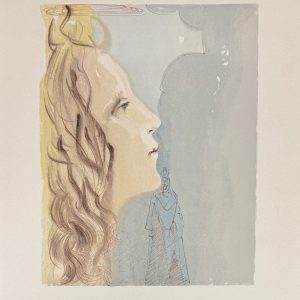 Salvador DALI (1904-1989)  La plus grande beauté de Béatrice La Divine Comédie Le Paradis - Chant 8 1963.