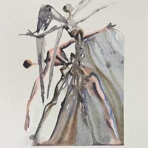 Salvador DALI (1904-1989) « Les Négligents ou Le Pouvoir de l’âme ». La Divine Comédie. Le Purgatoire - Chant 3. 1963. Bois gravé en couleurs sur vélin de Rives. Filigrane B.F.K Rives. Editeur : Les Heures Claires, Paris.